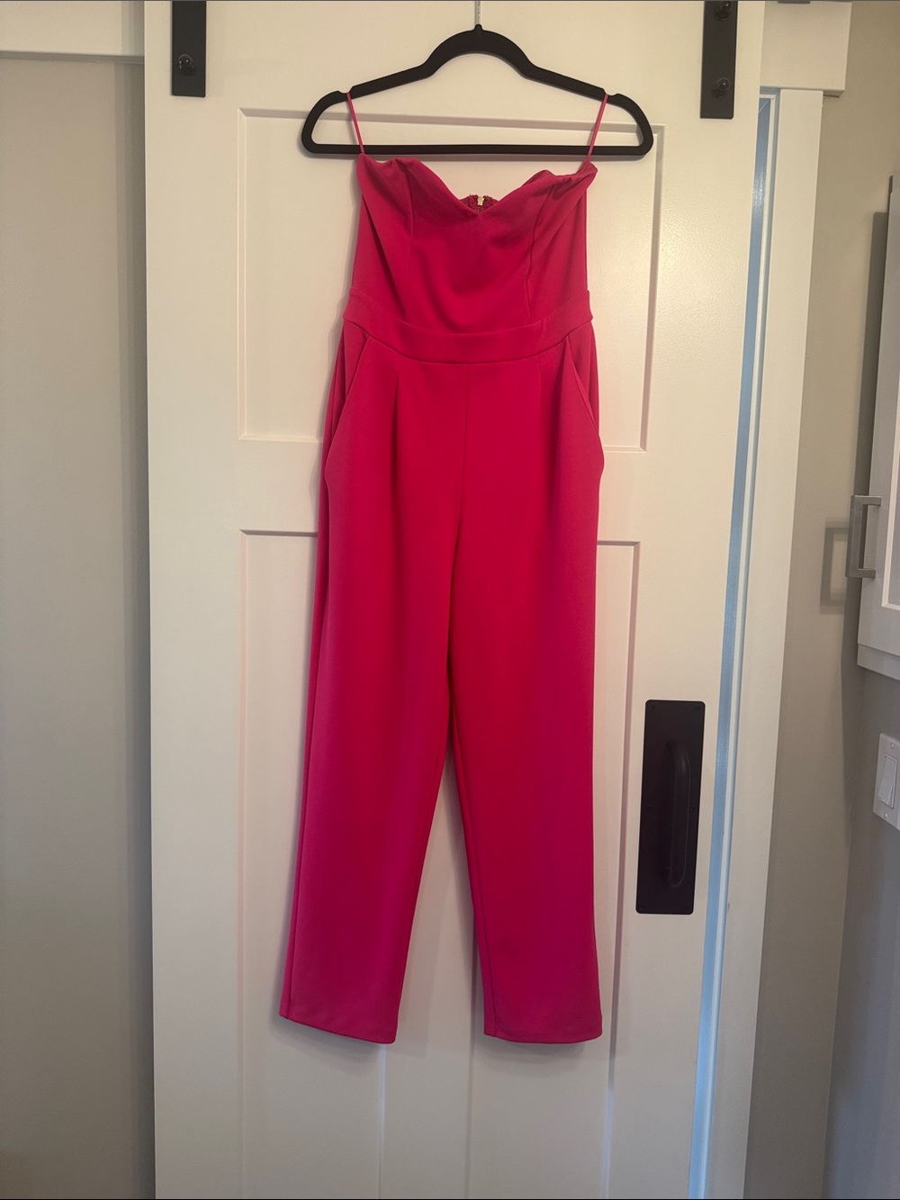 Express Hot Pink Strapless Jumpsuit (worn once)